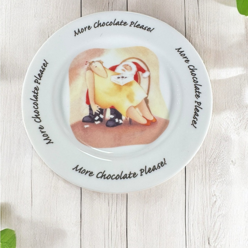 Erika Oller By House Of Prill Santa More Chocolate Please 7.5” Plate Christmas